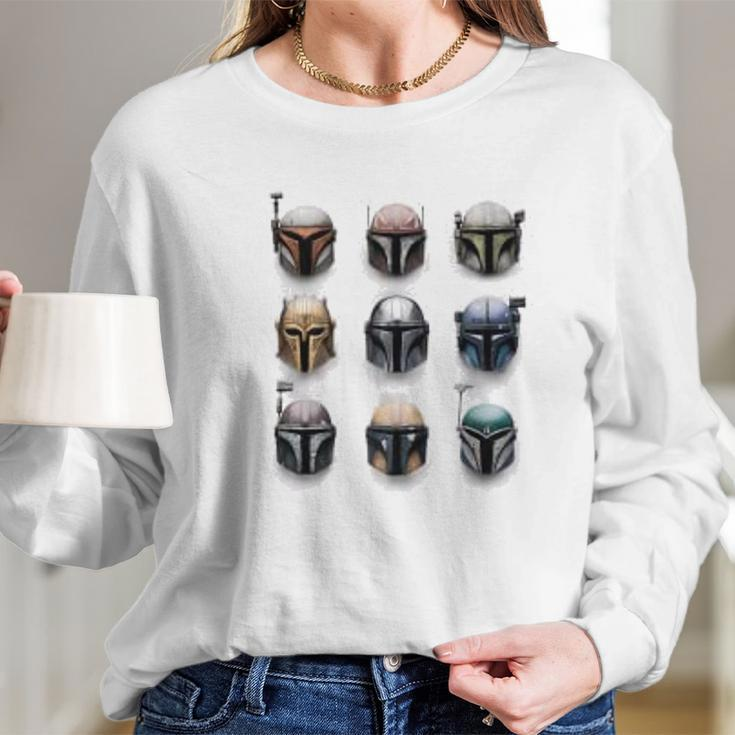 The Mandalorian Battle Worn Helmets Long Sleeve T-Shirt Gifts for Her