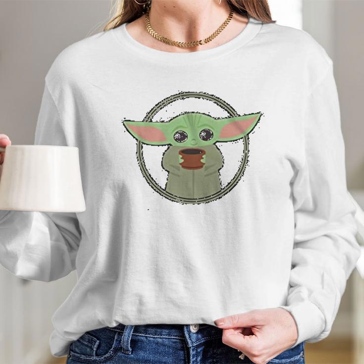 The Mandalorian Child Baby Yoda Chibi Soup Long Sleeve T-Shirt Gifts for Her