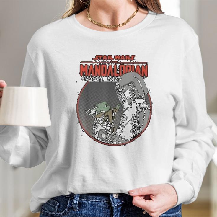 The Mandalorian Mando And The Child Retro Long Sleeve T-Shirt Gifts for Her