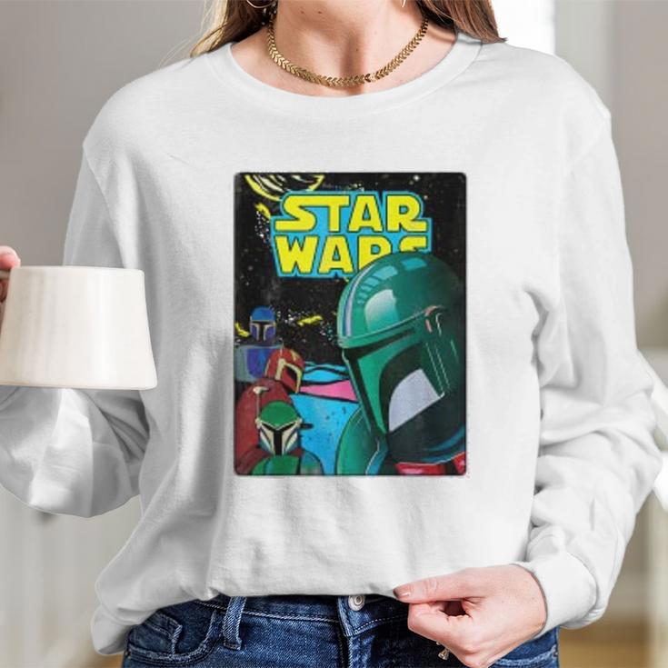 The Mandalorian Retro Comic Long Sleeve T-Shirt Gifts for Her