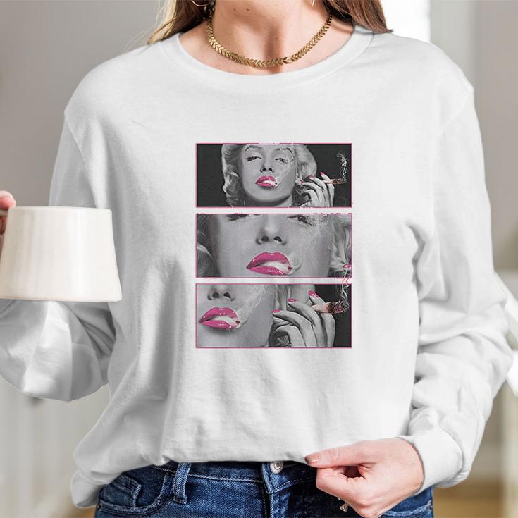 Marilyn With Blunt Long Sleeve T-Shirt Gifts for Her