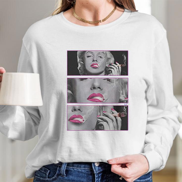 Marilyn With Blunt Mens Long Sleeve T-Shirt Gifts for Her