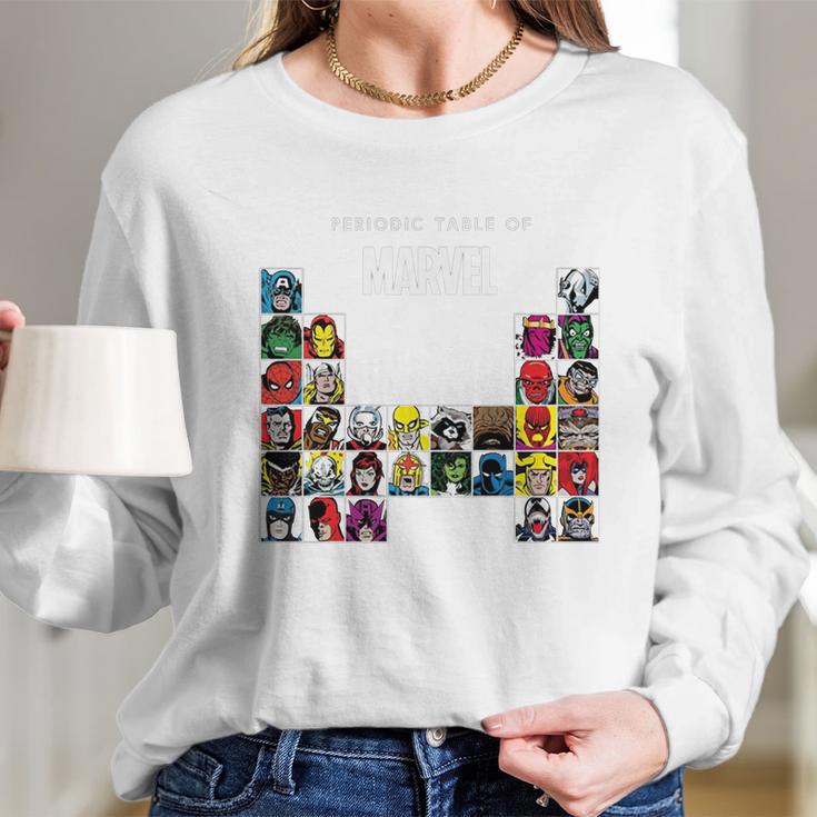 Marvel Periodic Table Of Heroes & Villains Retro T-Shirt Long Sleeve T-Shirt Gifts for Her