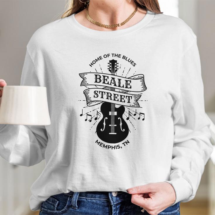 Memphis Beale Street Tn Blues Music Gift Long Sleeve T-Shirt Gifts for Her