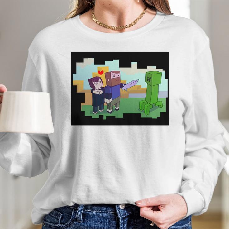 Minecraft Love T-Shirt Long Sleeve T-Shirt Gifts for Her