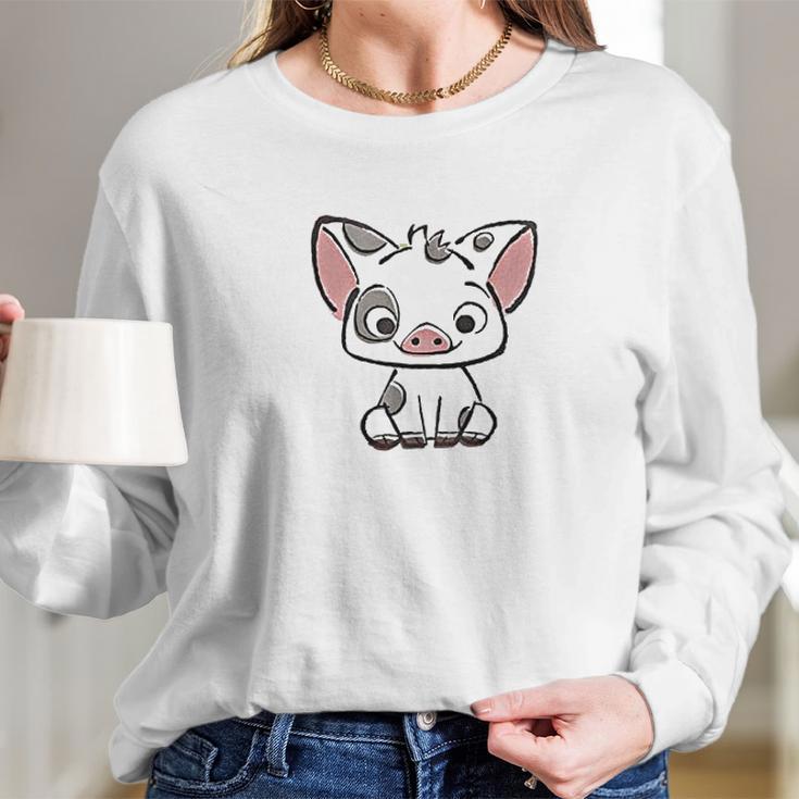 Moana Pua The Pig Girls Cute At Front Long Sleeve T-Shirt Gifts for Her