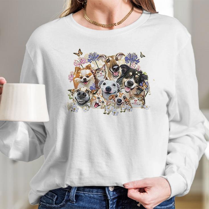 The Mountain Funny Cats And Dogs Long Sleeve T-Shirt Gifts for Her