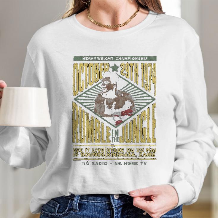 Muhammad Ali 60S Heavy Weight Championship October 29 1974 Long Sleeve T-Shirt Gifts for Her