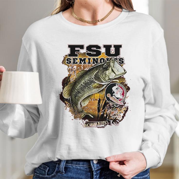 New World Graphics Ncaa Bass Fishing Long Sleeve T-Shirt Gifts for Her