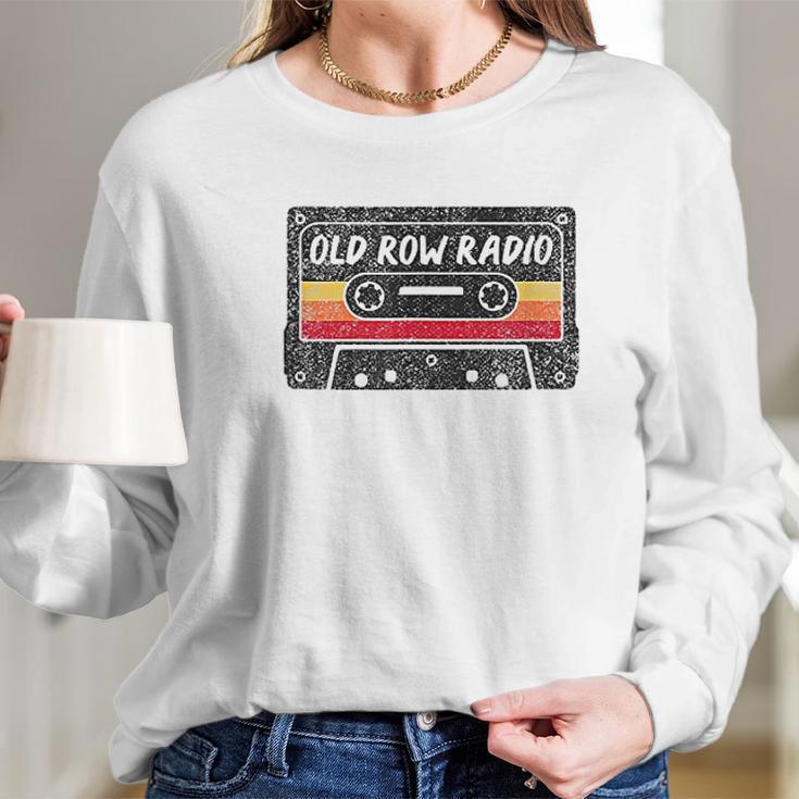 Old Row Radio Cassette Long Sleeve T-Shirt Gifts for Her