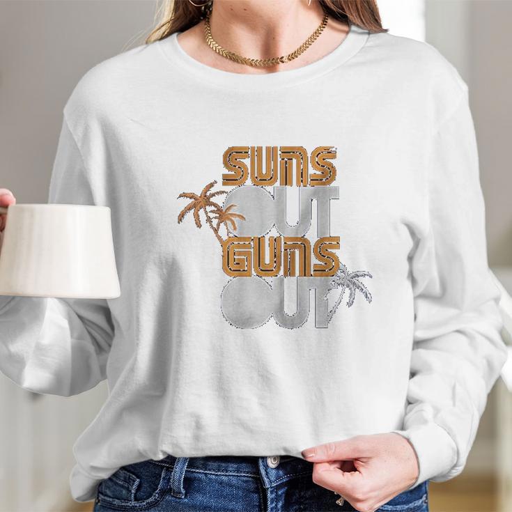 Palm Trees Suns Out Long Sleeve T-Shirt Gifts for Her