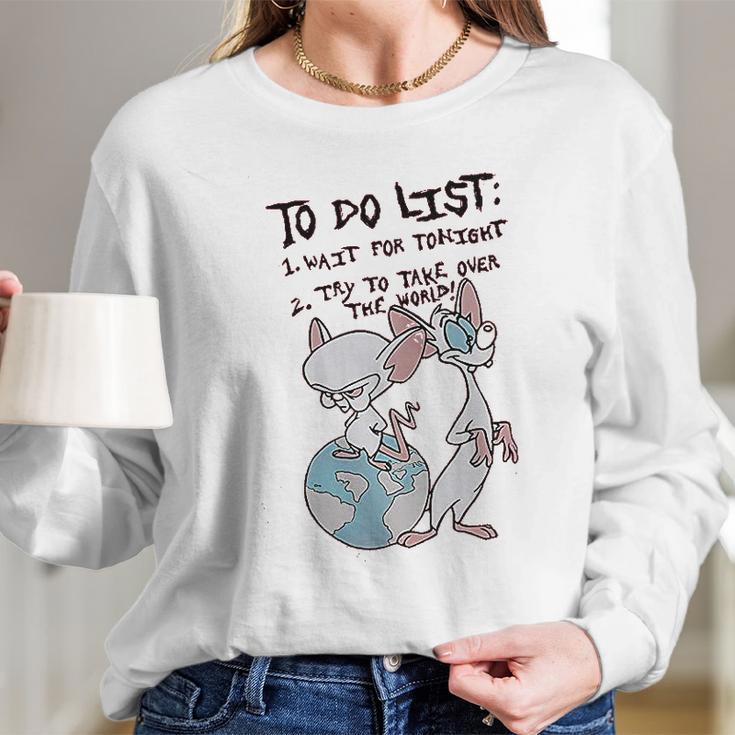 Pinky And The Brain To Do List Long Sleeve T-Shirt Gifts for Her