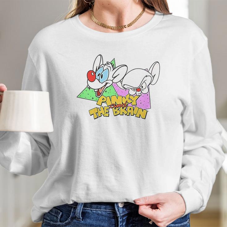 Pinky And The Brain Retro Portrait Long Sleeve T-Shirt Gifts for Her