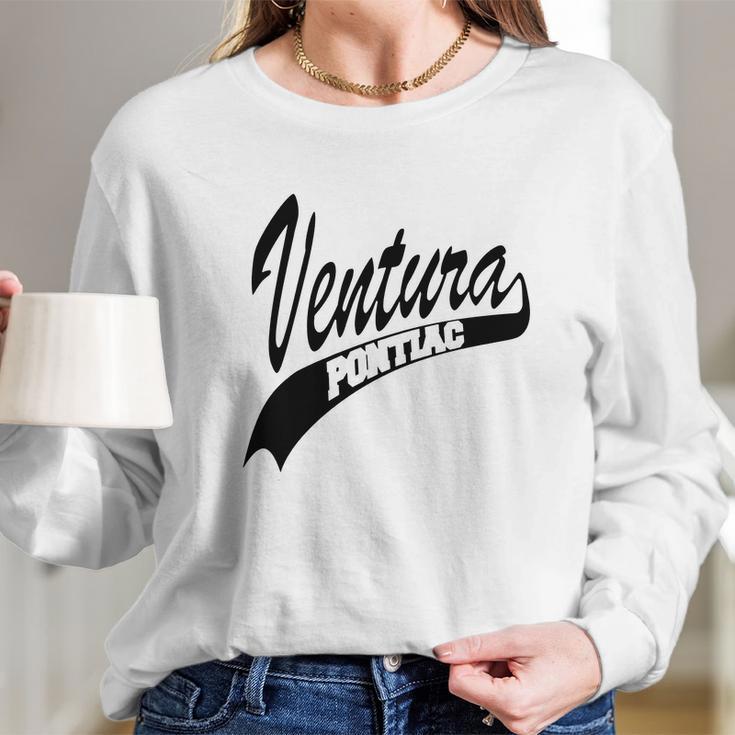 Pontiac Ventura - White Outline Long Sleeve T-Shirt Gifts for Her