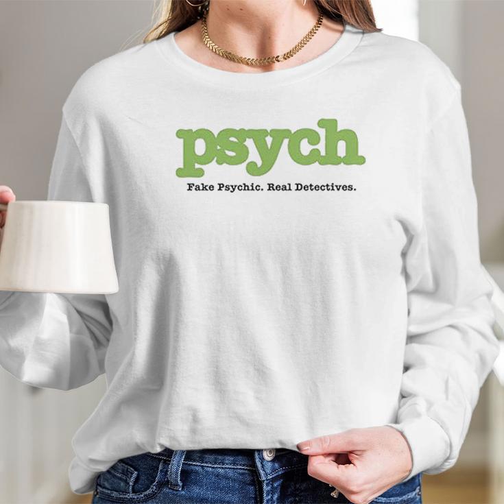 Psych Title Heather Ringer Long Sleeve T-Shirt Gifts for Her