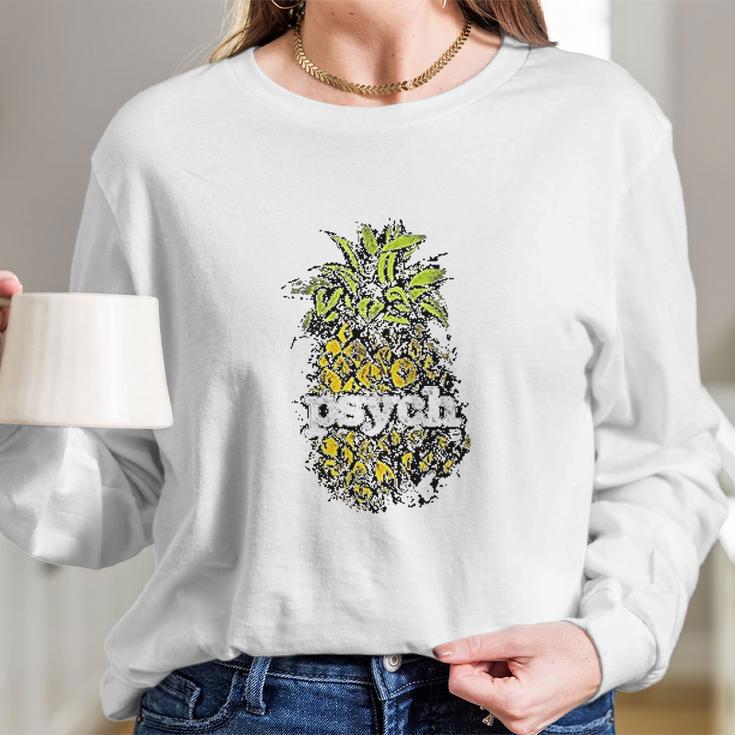 Psych Vintage Pineapple Long Sleeve T-Shirt Gifts for Her