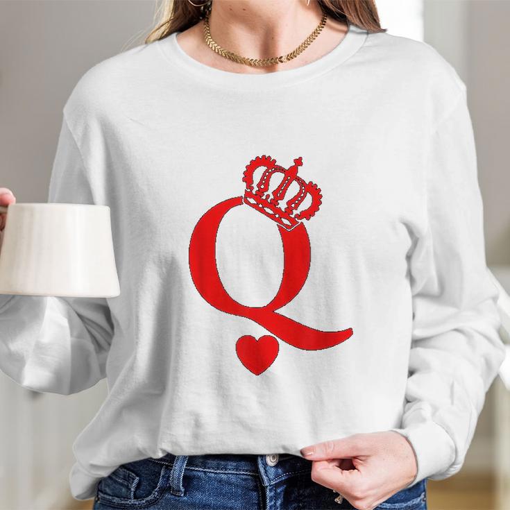 Queen Of Hearts King Of Hearts Playing Cards Deck Of Cards Long Sleeve T-Shirt Gifts for Her