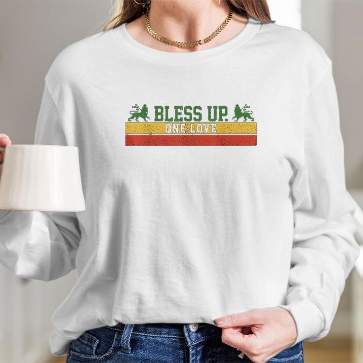 Rastafari Reggae Music Bless Up Dub Dancehall Rasta Gift Long Sleeve T-Shirt Gifts for Her