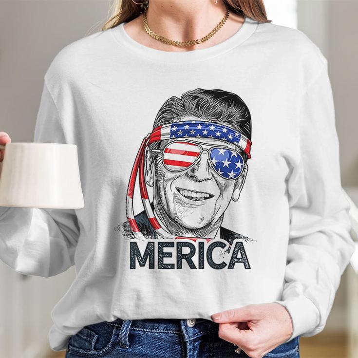 Reagan Ronald Merica 4Th Of July Long Sleeve T-Shirt Gifts for Her