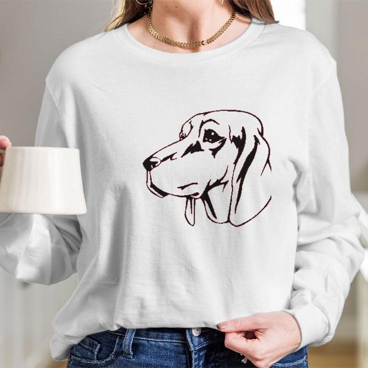 Redbone Coonhound Head Long Sleeve T-Shirt Gifts for Her