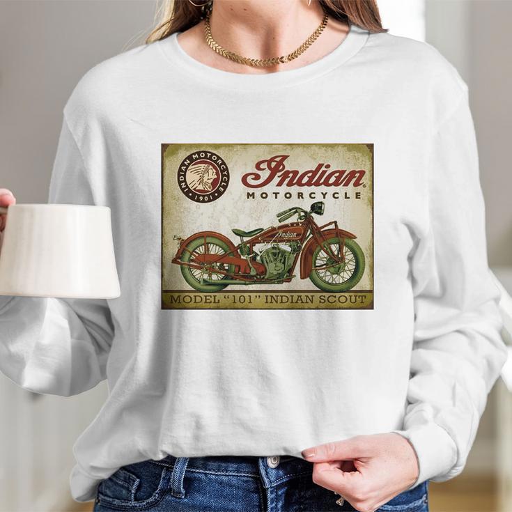 Retro Indian Motorcycle 101 Indian Scout T-Shirt Long Sleeve T-Shirt Gifts for Her