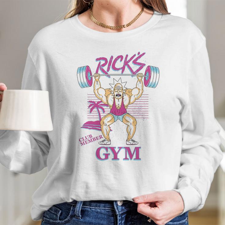 Rick Morty Ricks Gym Neon Beach Long Sleeve T-Shirt Gifts for Her