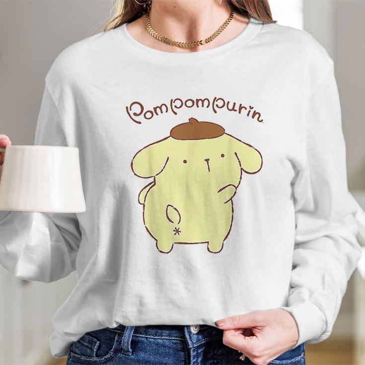 Sanrio Pompompurin Backside Long Sleeve T-Shirt Gifts for Her