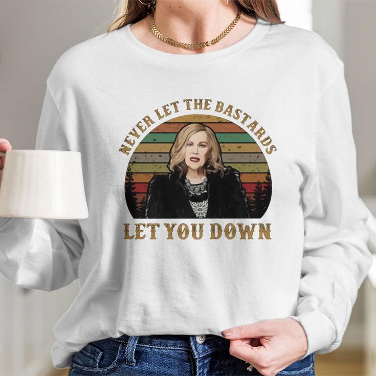 Schitt’S Creek Never Let The Bastards Let You Down Sunset Shirt Long Sleeve T-Shirt Gifts for Her