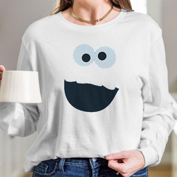 Sesame Street Cookie Monster Face Long Sleeve T-Shirt Gifts for Her