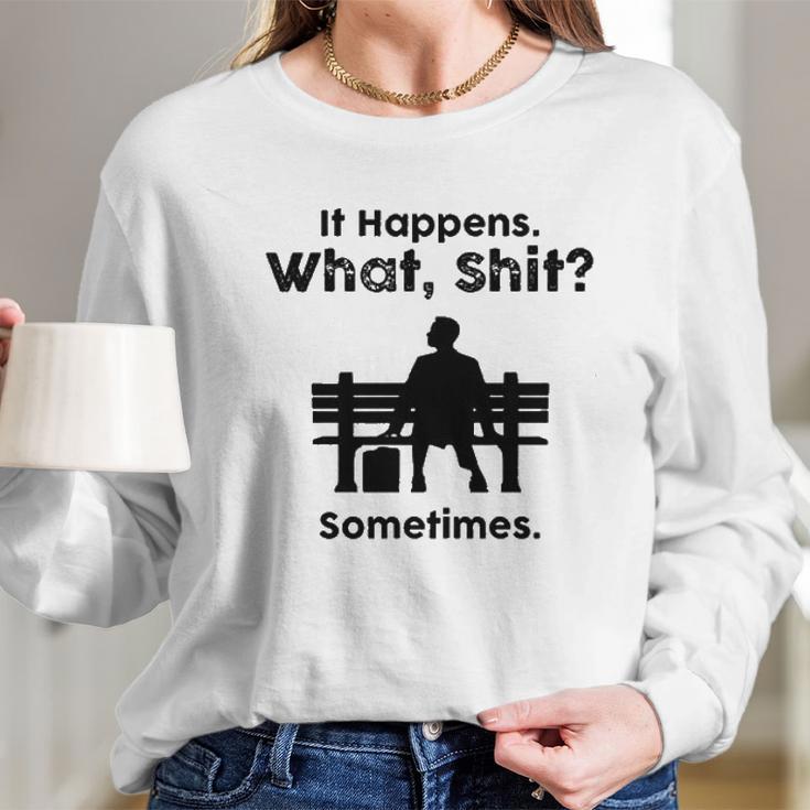 Sht Happens Classic Movie Romance Comedy Long Sleeve T-Shirt Gifts for Her