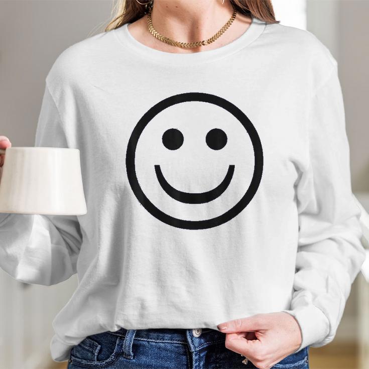 Smiley Face Cute Positive Happy Smile Face Long Sleeve T-Shirt Gifts for Her