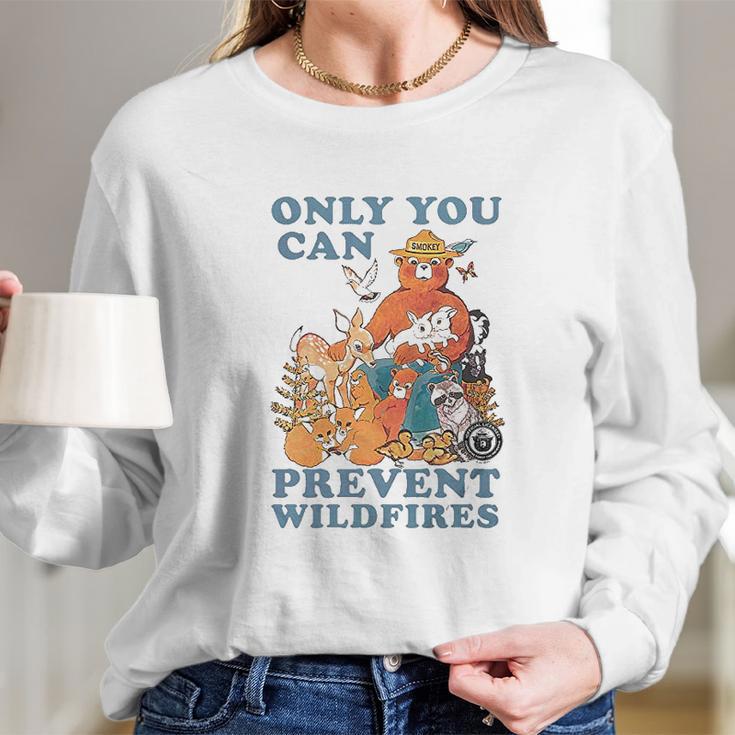 Smokey The Bear Only You Can Prevent Wild Fires Ringer Long Sleeve T-Shirt Gifts for Her