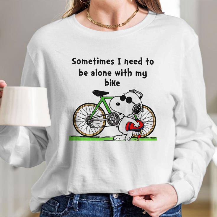 Snoopy Bike Long Sleeve T-Shirt Gifts for Her