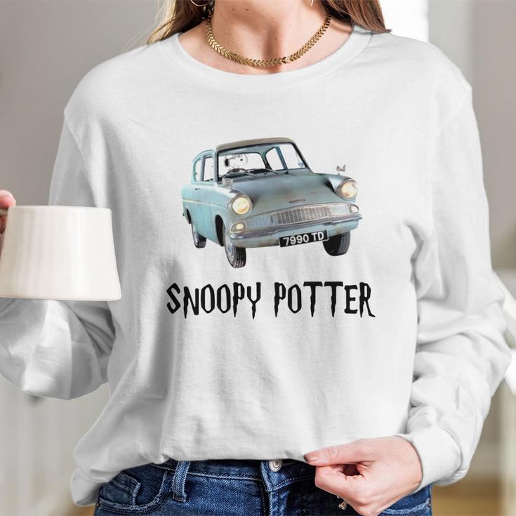 Snoopy Driving Harry Potter T-Shirt Long Sleeve T-Shirt Gifts for Her