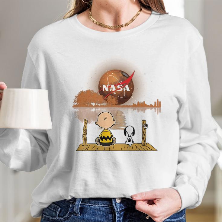 Snoopy What Are You Looking For Nasa Long Sleeve T-Shirt Gifts for Her