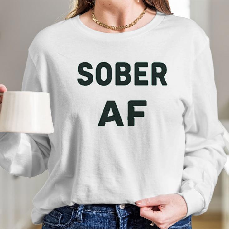 Sober Af Ladies Sobriety Long Sleeve T-Shirt Gifts for Her