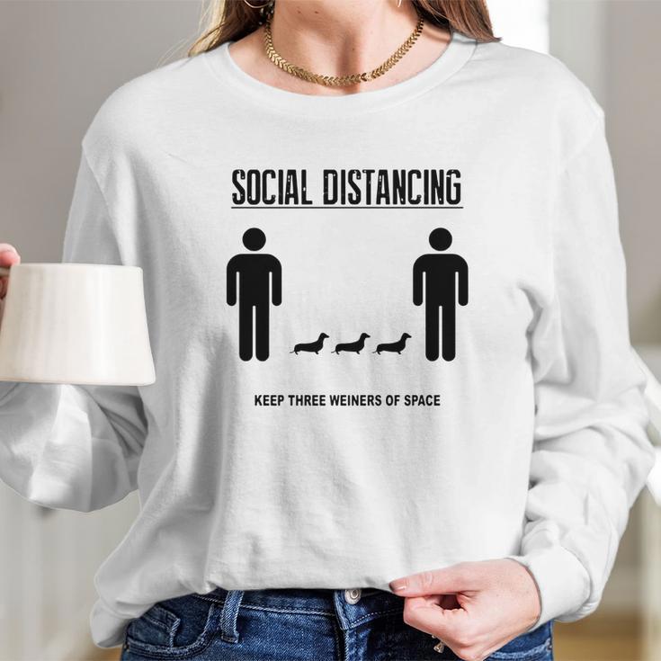 Social Distancing Dachshund Long Sleeve T-Shirt Gifts for Her