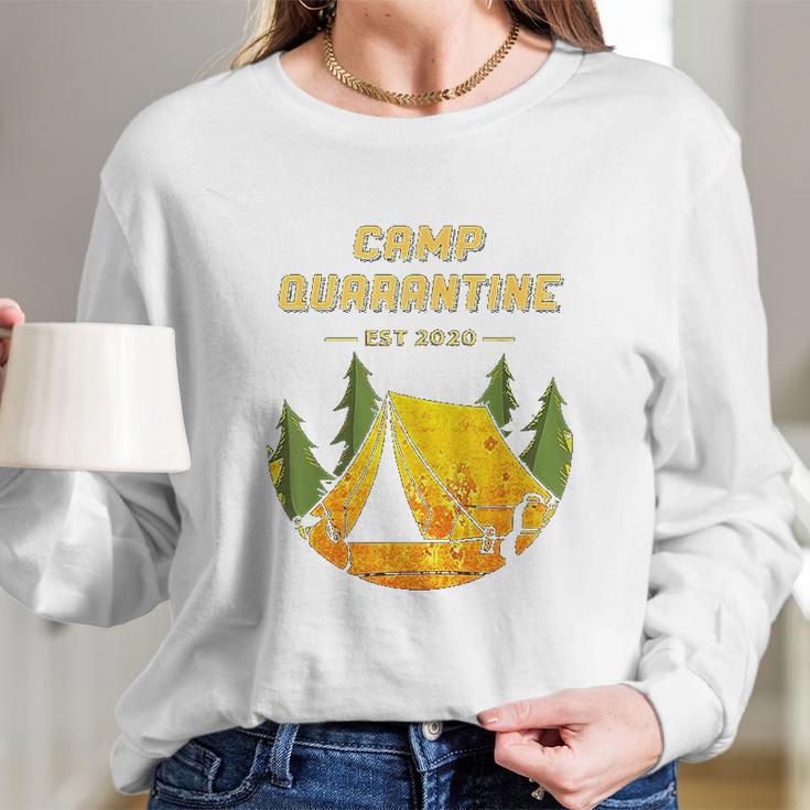 Social Distancing Funny Camping Long Sleeve T-Shirt Gifts for Her