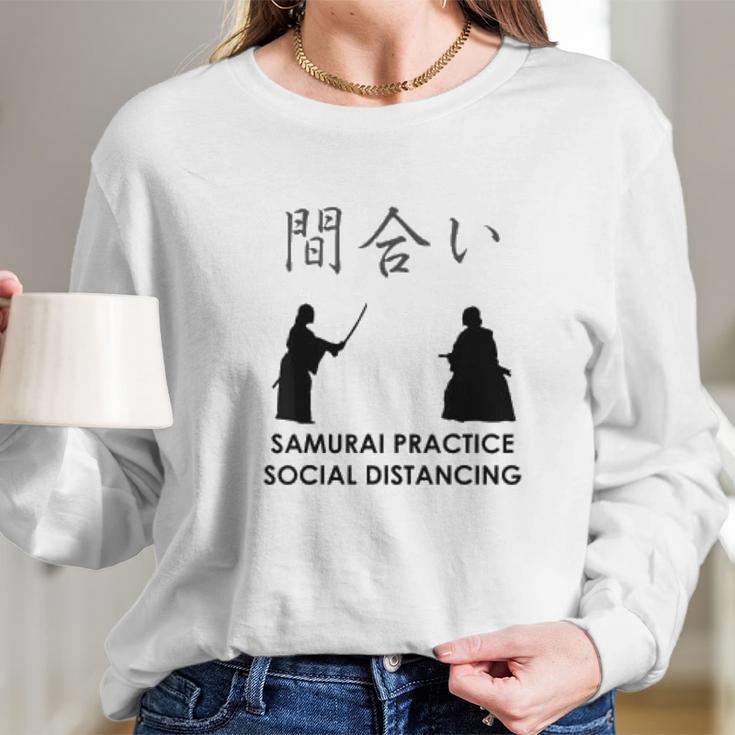 Social Distancing Practice Long Sleeve T-Shirt Gifts for Her