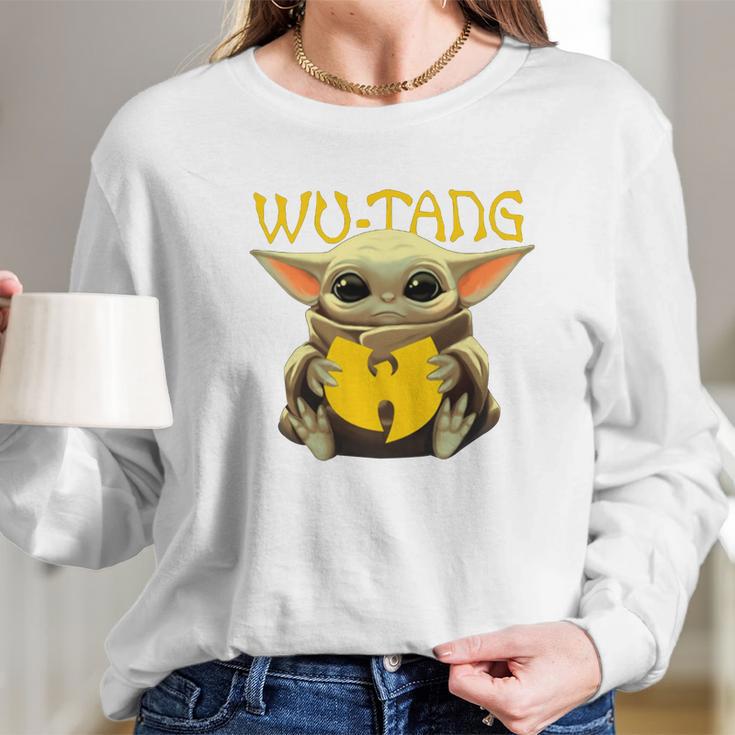 Star Wars Baby Yoda Hug Wu-Tang Clan Shirt Long Sleeve T-Shirt Gifts for Her