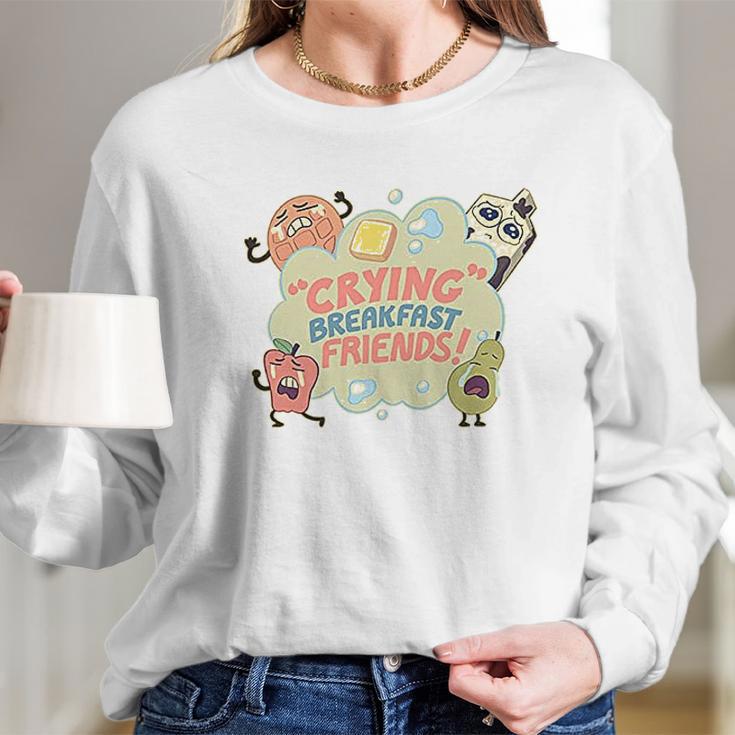 Steven Universe Crying Breakfast Friends Cartoon Network Long Sleeve T-Shirt Gifts for Her