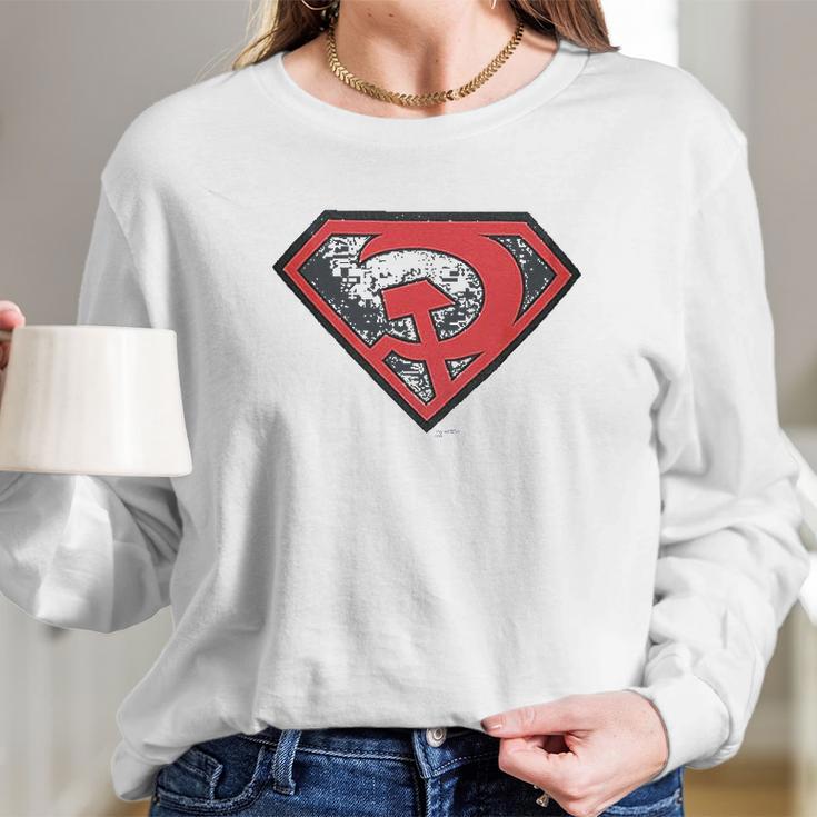 Superman Red Son Symbol Long Sleeve T-Shirt Gifts for Her