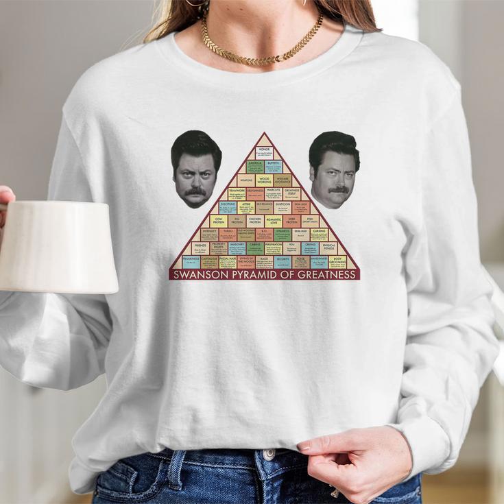 Swanson Pyramid Of Greatness Long Sleeve T-Shirt Gifts for Her