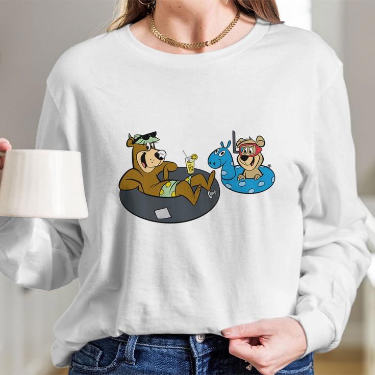 Swimming Yogi Bear Long Sleeve T-Shirt Gifts for Her