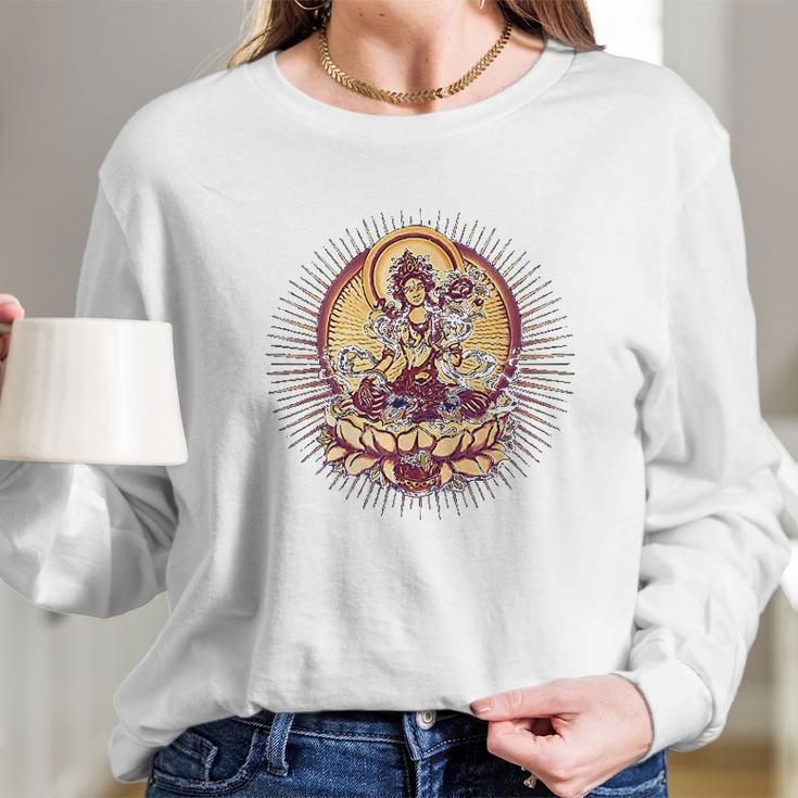 Tara Tibet Buddhismus Lotus Long Sleeve T-Shirt Gifts for Her