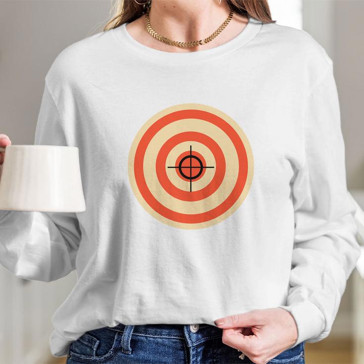 Target Funny Printed On The Back Bulls Eye Gift Tee Long Sleeve T-Shirt Gifts for Her