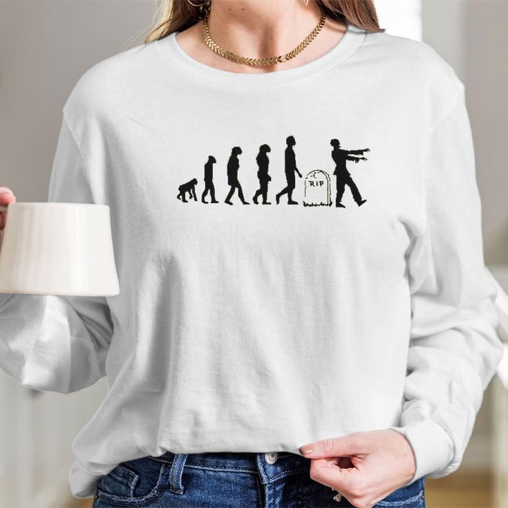 Think Out Loud Evolution Funny Apocalypse Long Sleeve T-Shirt Gifts for Her