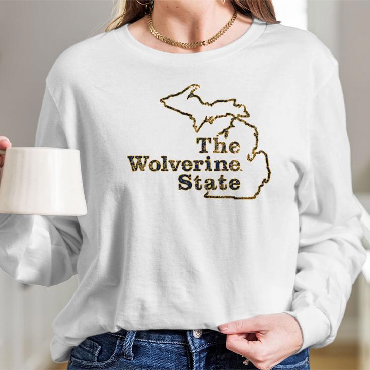 University Of Michigan The Wolverine State Long Sleeve T-Shirt Gifts for Her