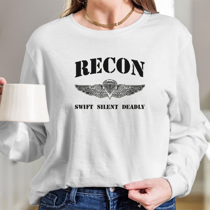 Usmc Marine Corps Recon Long Sleeve T-Shirt Gifts for Her