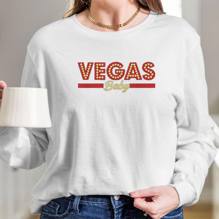 Vegas Baby Cool Gambling Long Sleeve T-Shirt Gifts for Her